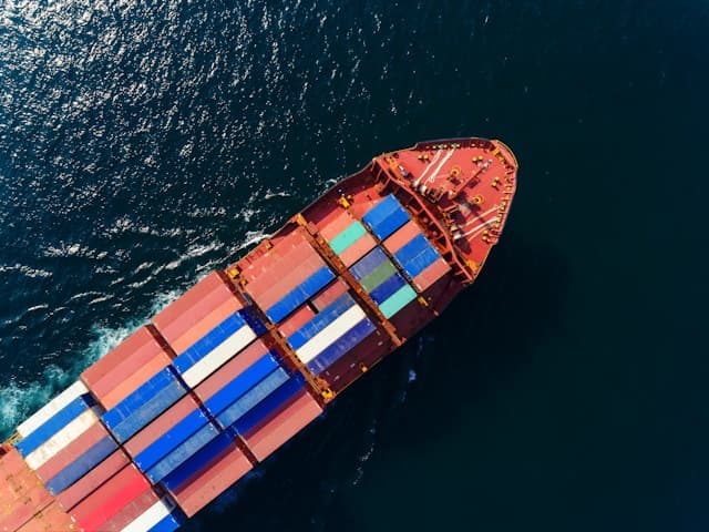 Container ship at dock