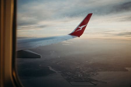 QANTAS wing from window